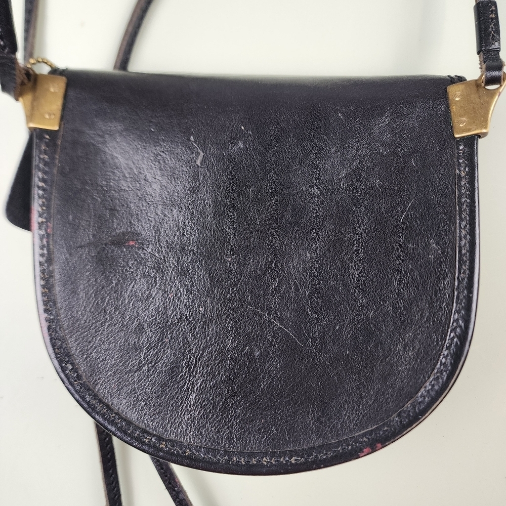 RUFRA Made In Italy Black Woven Small Purse Leather Gold Detail - Picture 10 of 15